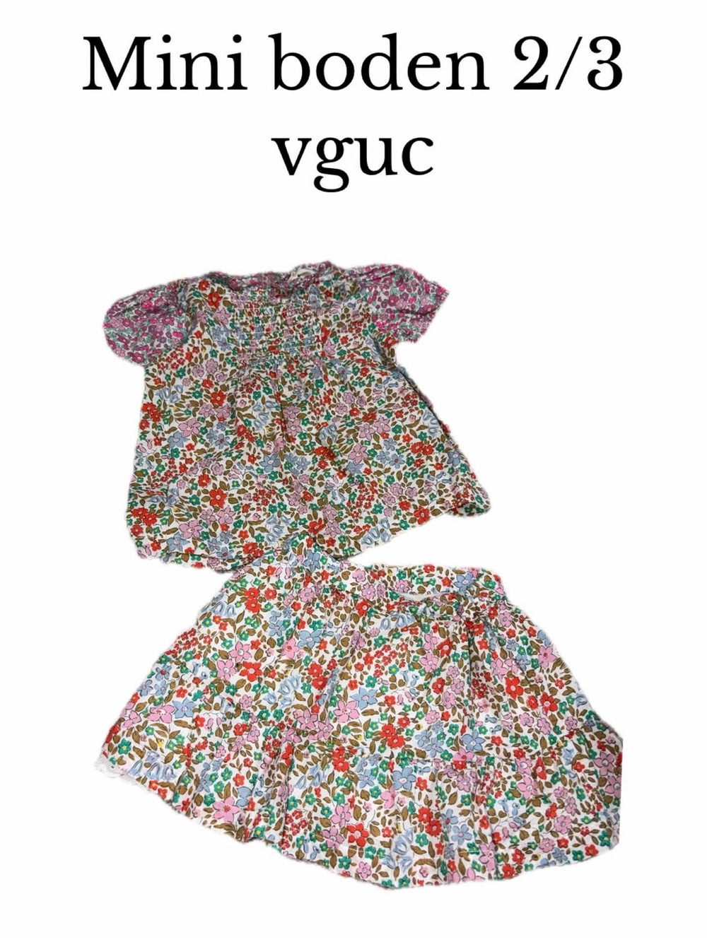 Mini boden 2/3 floral skirt shirt